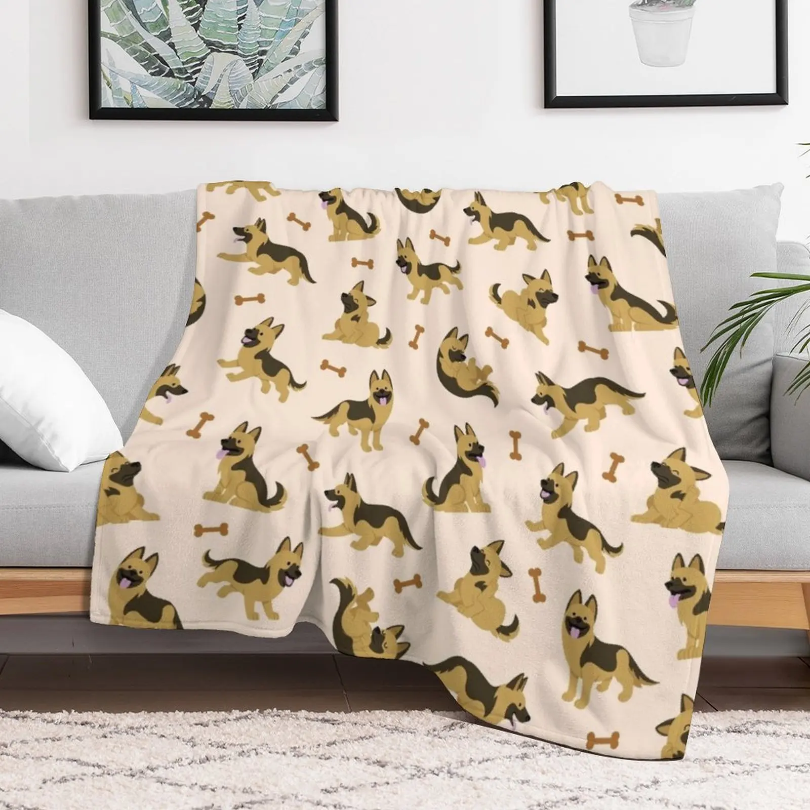 Adorable German Shepherd Cute Puppy Dog - Pattern Throw Blanket Sleeping Bag Weighted Single For Sofa Thin Blankets