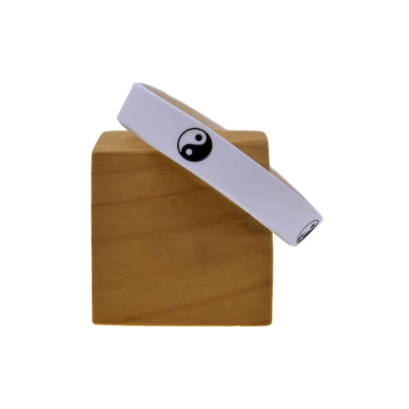1 PC Two-Color Tai Chi Pattern Silicone Wristband Sports Bracelet Daily Wear Accessory Unisex