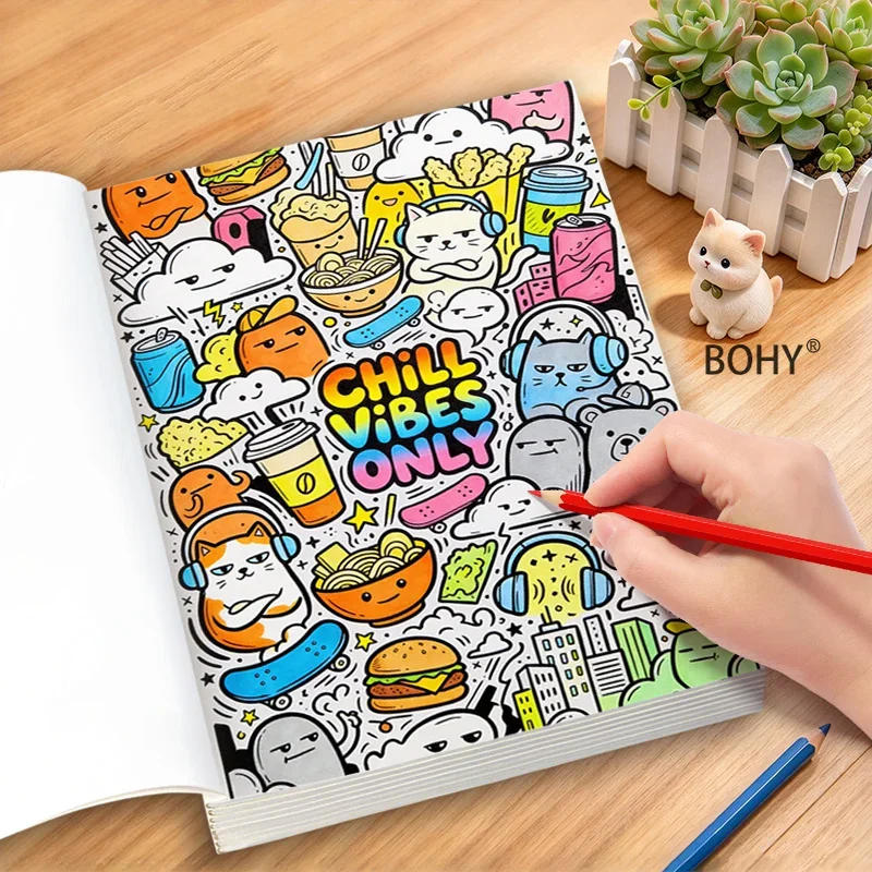1 Quiet Graffiti Coloring Book, Containing Art Illustrations/interesting Characters/flowers and Other Theme Drafts, 24 Pages