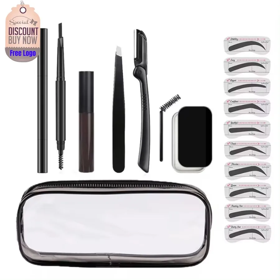 Portátil Kit Sombra, Fácil de Usar, Sobrancelha Aparar Faca, Lápis Sobrancelha e Creme, Ferramentas de Maquiagem Em Massa, Personalizado, 5Pcs por Conjunto