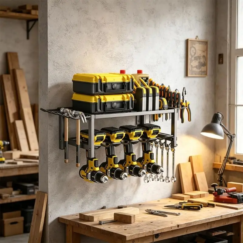 Steel Wall Mounted Equipment Support Rack For Power Devices With Hooks And Supports Long Lasting Design D2RD