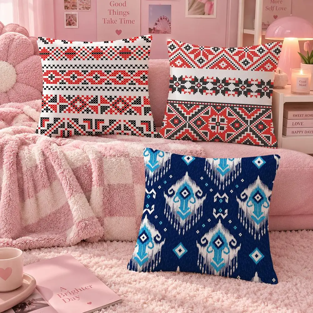 Art Decorative Russian Shading Cushion Cover Soft Throw Pillow Cover Washable Plush Cushion Case for Sofa Bed Living Room