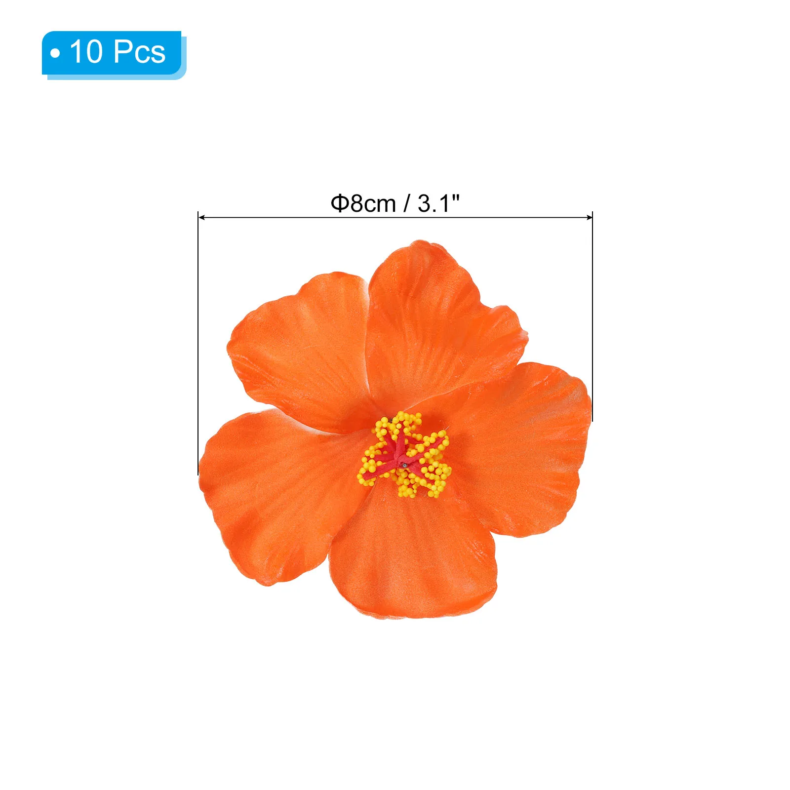 10 Pack Hawaiian Hibiscus Flowers Artificial Flowers Hair Clip DIY Foam Hibiscus Flower for Tabletop Decoration Party Favors