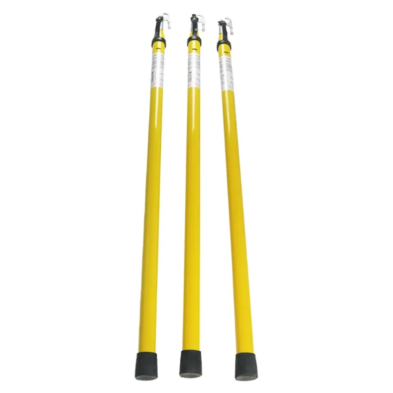 Triangular adjustable telescopic hot rod high pressure glass fiber insulated operating rod (2.43m-12m)