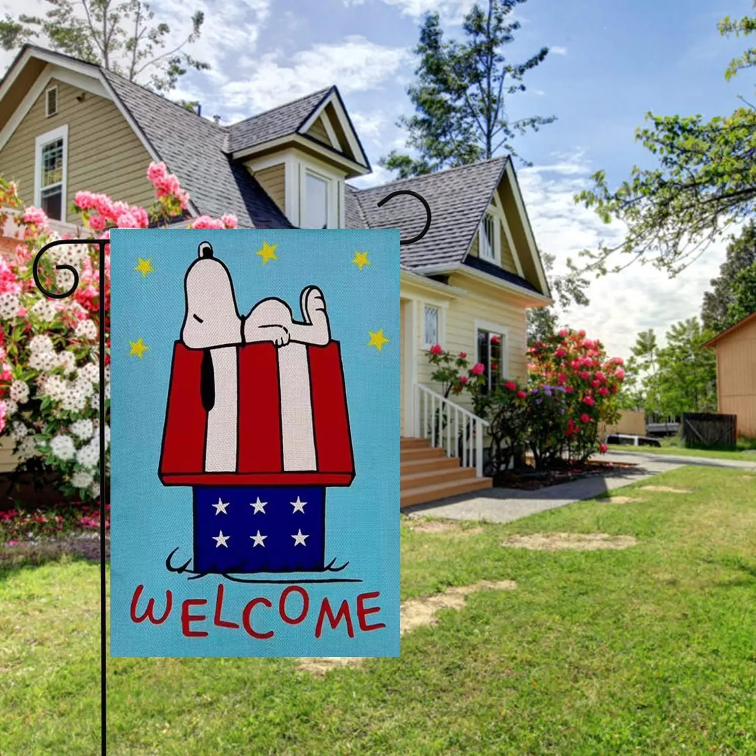 GeRRiT 4th of July Garden Flag, 12x18 Inch Double Sided Outside, Memorial Day Independence Day Welcome Yard Outdoor Decoration H