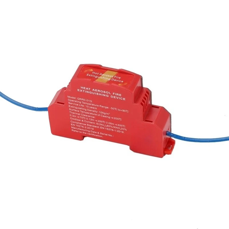 Guide rail type hot aerosol automatic fire extinguishing device, distribution box wireless induction fire extinguishing