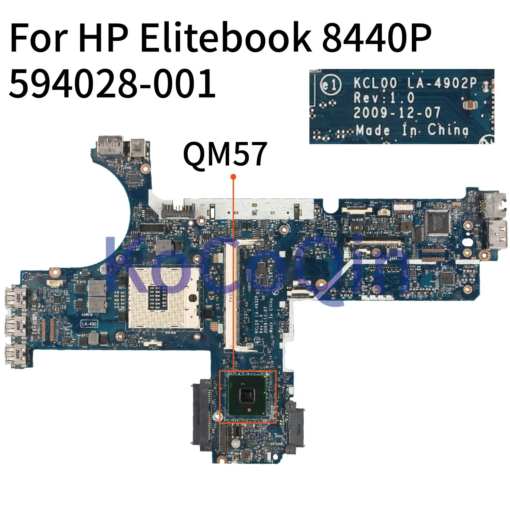 

LA-4902P For HP Elitebook 8440W 8440P Notebook Mainboard 594028-001 QM57 Laptop Motherboard Full Tested