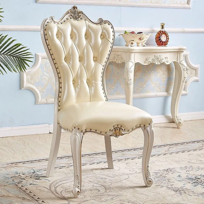 Dining table, chair, European stool, back chair, restaurant, hotel beauty salon, leather fabric desk, armrest, wooden dining cha