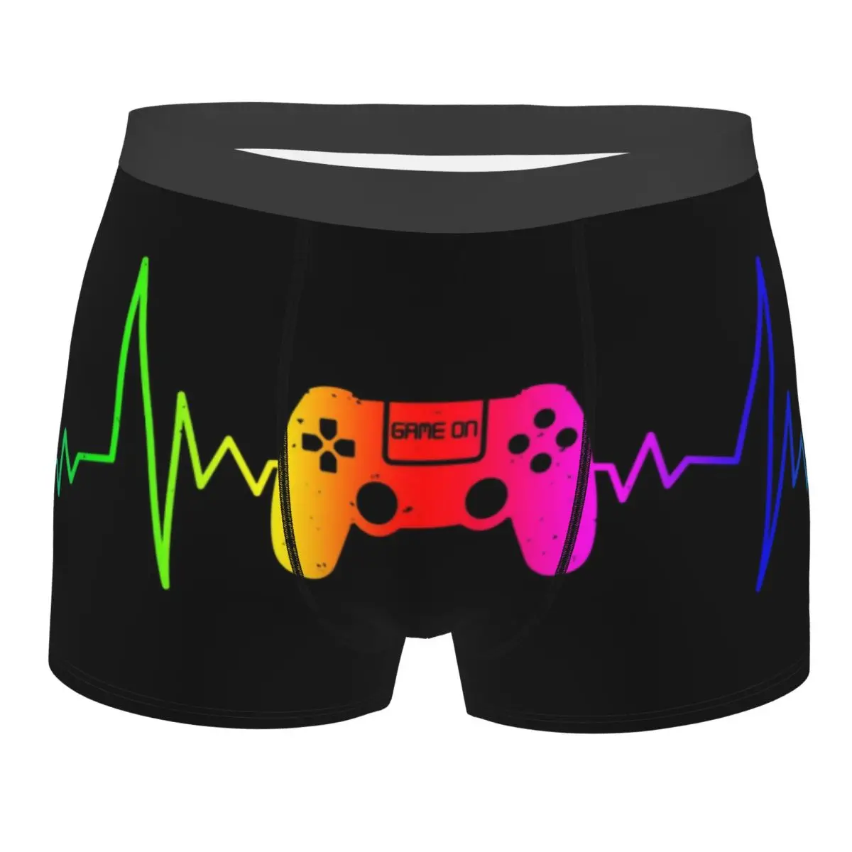 

Custom Male Novelty Video Game Controller Heartbeat Underwear Video Gamer Gaming Boxer Briefs Stretch Shorts Panties Underpants