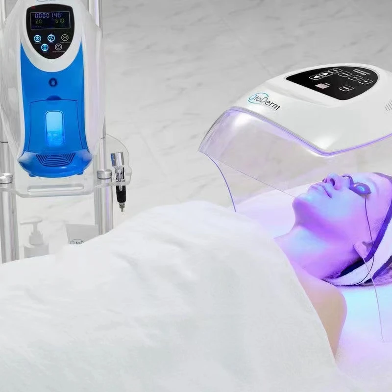 New Oxygen Facial Clear Skin Rejuvenation Korea O2toderm Acne Treatment Dome Mask With 7 Colors LED Oxygen Dome O2toderm Machine