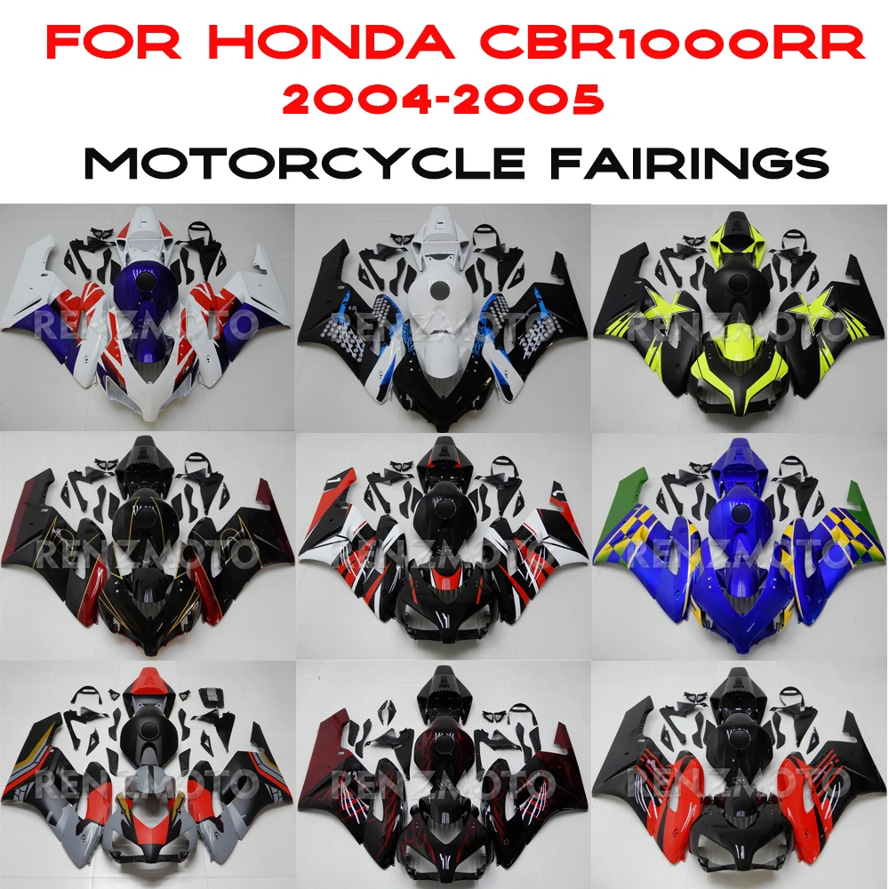 

Для Honda CBR1000RR 2004 2005 кузов CBR1000RR 04 05, комплект обтекателя мотоцикла, впрыск 1000RR, усовершенствованная крышка, черный, красный