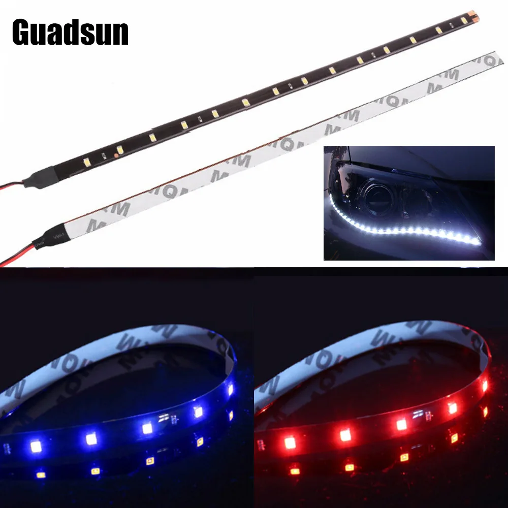 Guadsun Led Strip Light Decorative Ambient Lamps 3528 1210 30cm White Blue Red 15SMD Daytime Running Light Atmosphere Light DRL