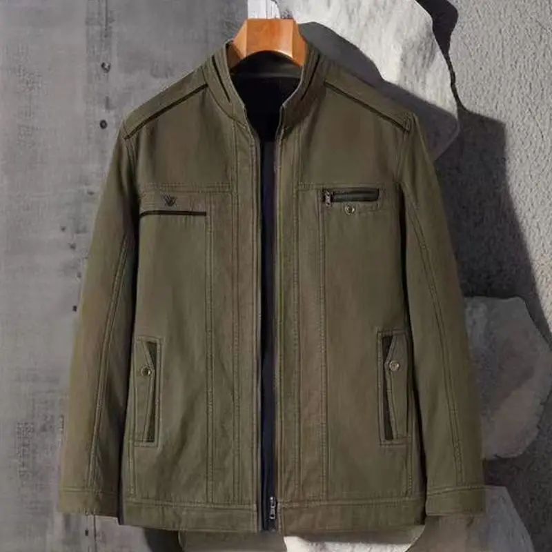 

Men Cotton Jacket Long Sleeve Bomber Jacket Military Windbreaker Spring Autumn Coat Men's Clothing Luxury Brands Loose Coats