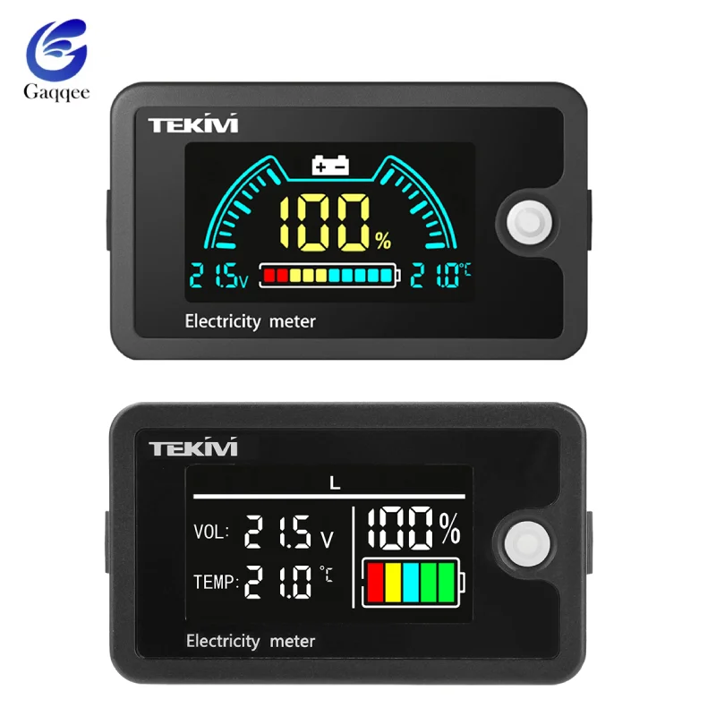 

3Kinds DC8-100V LCD Digital Voltmeter With Temperature Display Ternary/Lithium Iron/Acid Batteries Car Voltage Power Indicator