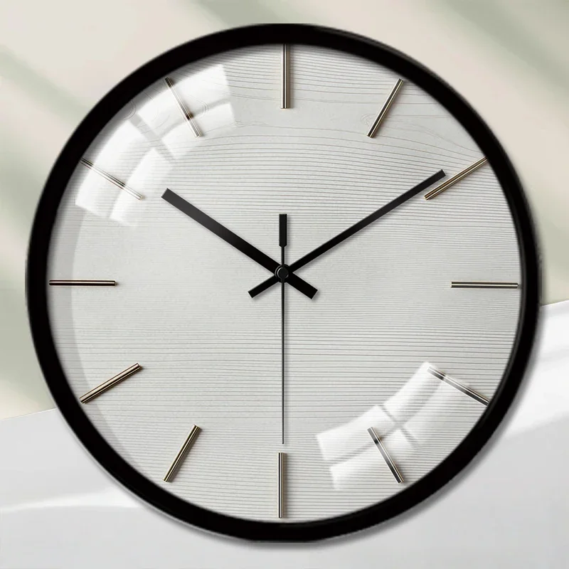 White Wood Grain Cartoon Round Silent Hanging Wall Clock, Suitable For Living Room, School,Study Room, Bedroom, Children's Gifts