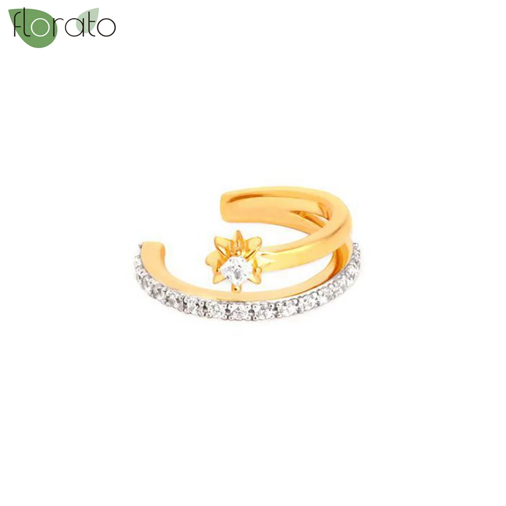 2025 New 1Piece Fashion CZ Cuff Wrap Clip on Earrings Women Girls Climber Ear Cartilage Bone Clips Fake Earring Non Piercing