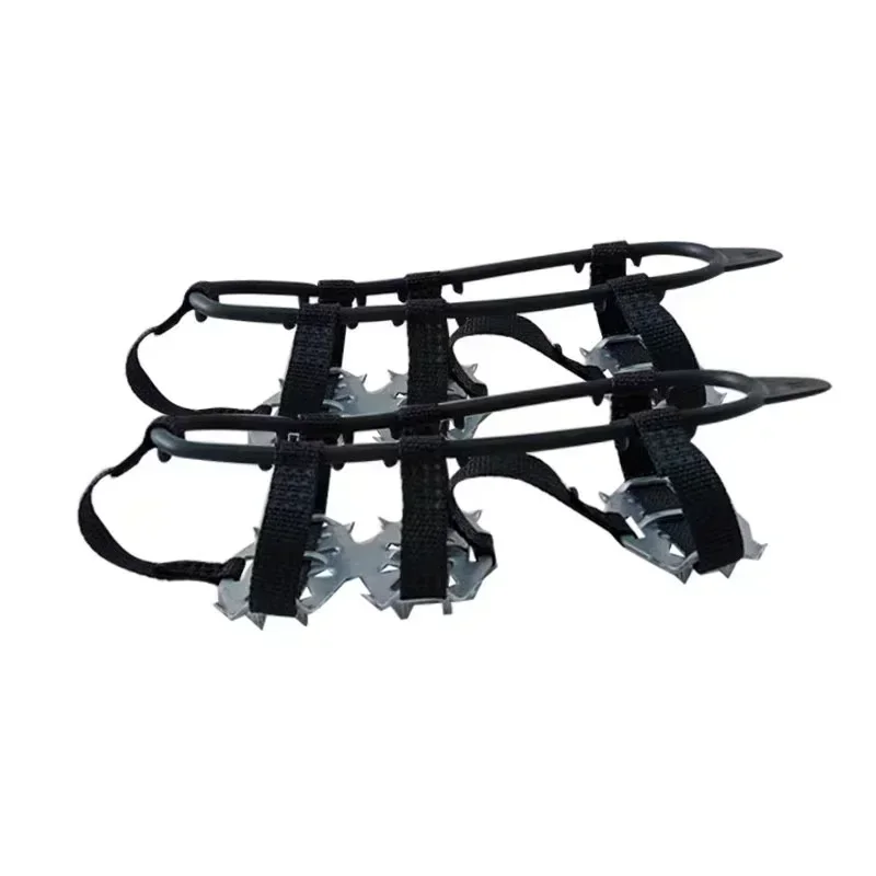 Empuñaduras de hielo antideslizantes para zapatos, cubierta de crampones, cadena de escalada, senderismo, escalada, 1 par, M, L, 24 dientes