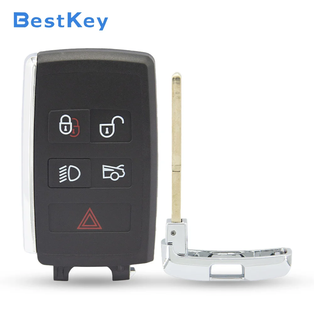 Best Key Premium Protective Fob Housing Shell 5 Button FCC KOBJXF18A Direct Fit Replacement Case For Land Rover Jaguar 18-19