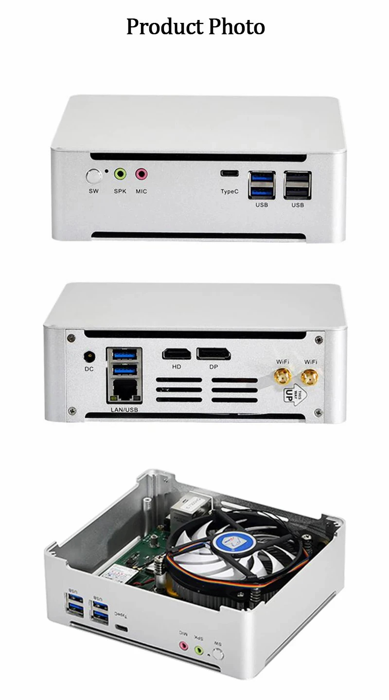 Newest Intel Core 13th Gen Mini PC I5-1340P/i7-1355U Intel Iris X Win11 12Core 16Threads WiFi6 DDR5 Type-C 3 Screen Outputs