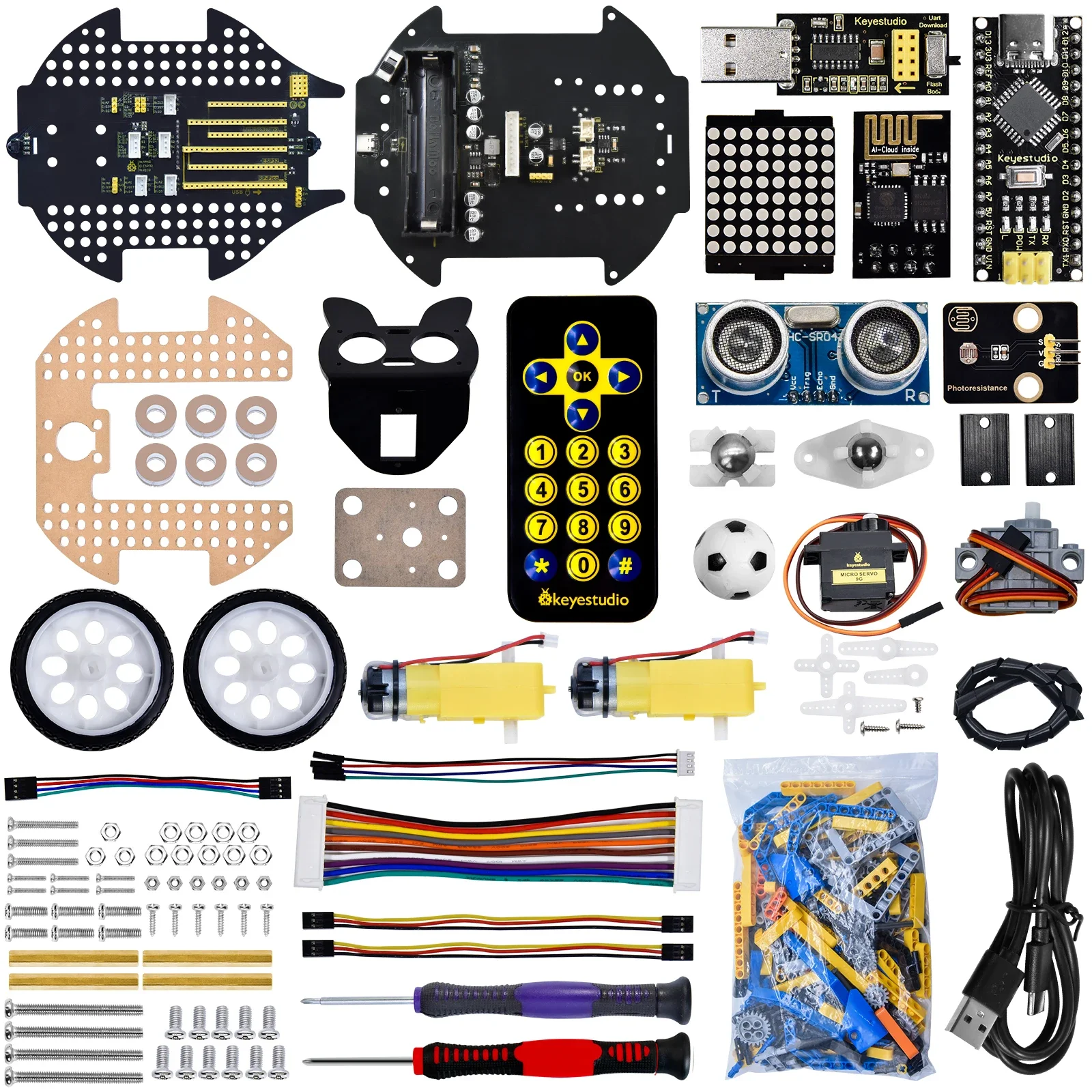 Programmierung 3 in 1 Roboter Auto Stem Tracking Hindernis Vermeidung Autos Bildung DIY Kit Mit Montage Blöcke Mechanische Spielzeug Geschenk