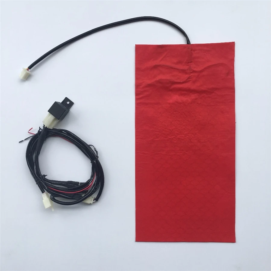 Universal 12V Motorcycle Carbon Fiber Waterproof Seat Heating Pad Heater Round Switch High and Low ATV UTV E-BIKE