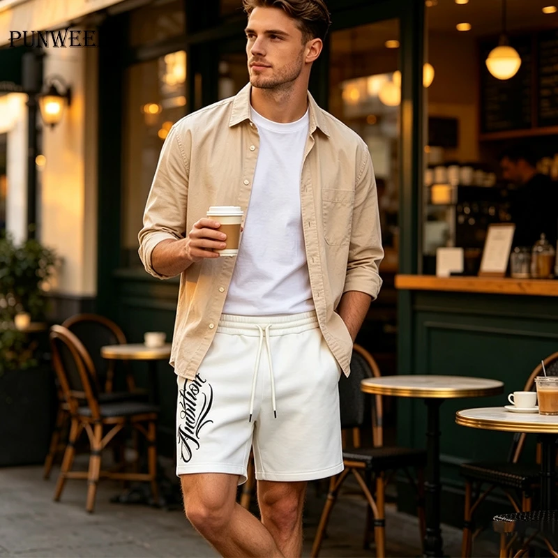 

Y2K Letter Printed Casual Sports Shorts Hip Hop Harajuku Street Style Drawstring Jogger Shorts Summer Relaxed Daily Wear Unisex