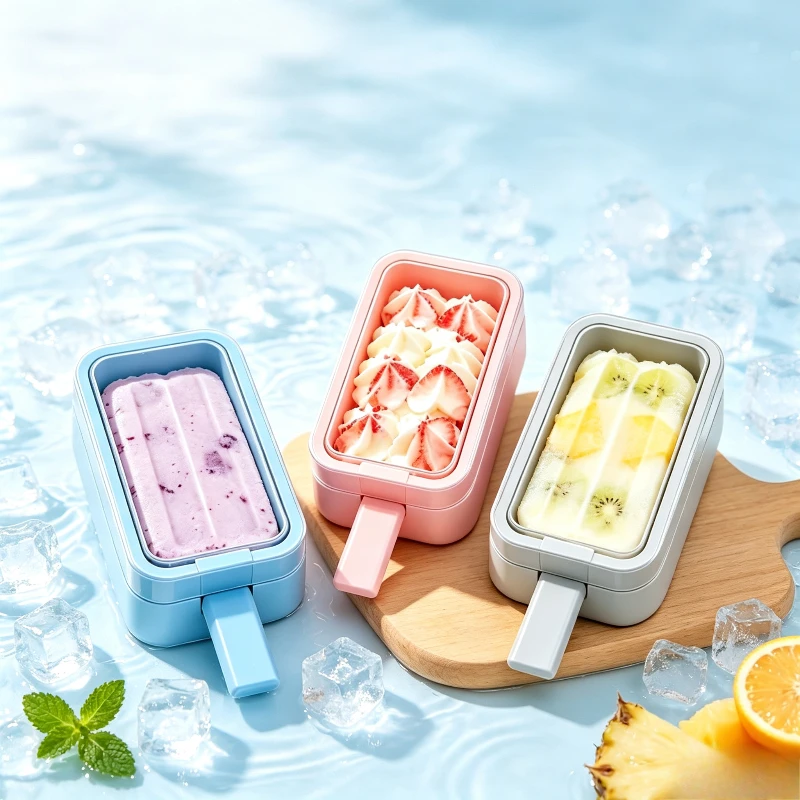 Lebensmittelechte Silikon-Eisformen, wiederverwendbare Eiscreme-Formen, Eis-Lolly-Maker, DIY Sommer-Eisbar-Werkzeug für Kinder, Küche und Haushalt
