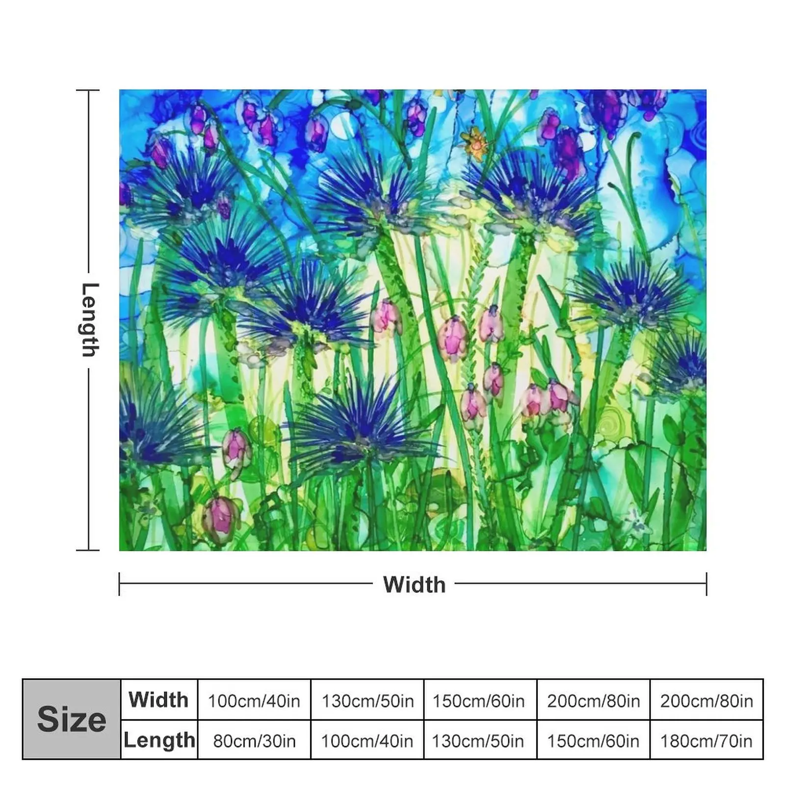 Soft & Spiky, bold blue flowers in alcohol inks Throw Blanket Beautifuls valentine gift ideas for sofa Blankets