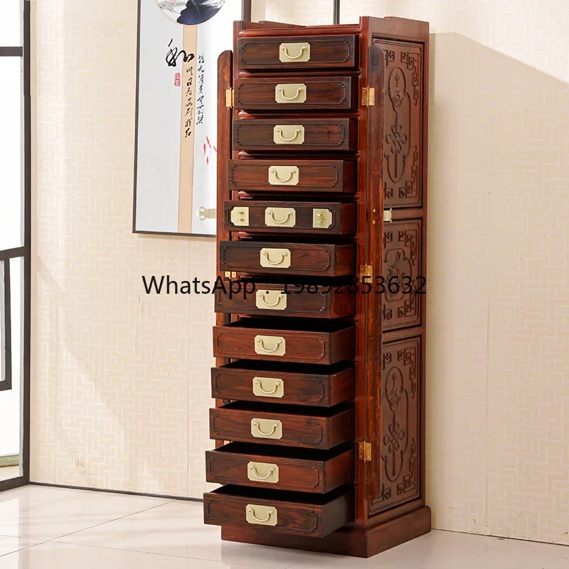 B1  Redwood Furniture Chinese Style Copper Handle Rosewood File Cabinet Chest of Drawers Storage Cabinet Long Cabinet