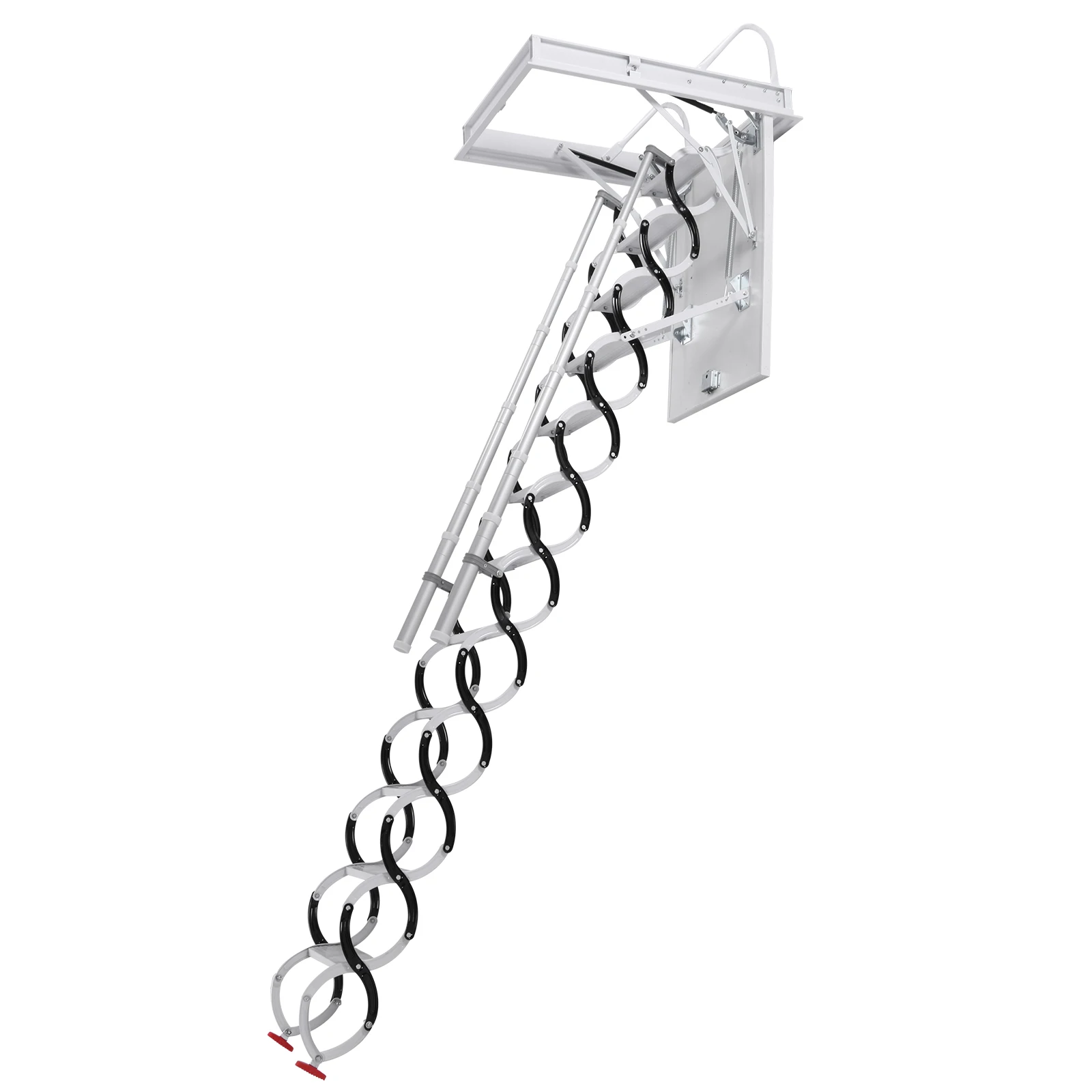 

Ceiling Mounted Attic Ladder with Handrails Invisible Telescoping Stairs 660LBS Capacity Pull Down System For Home Duplex Villas