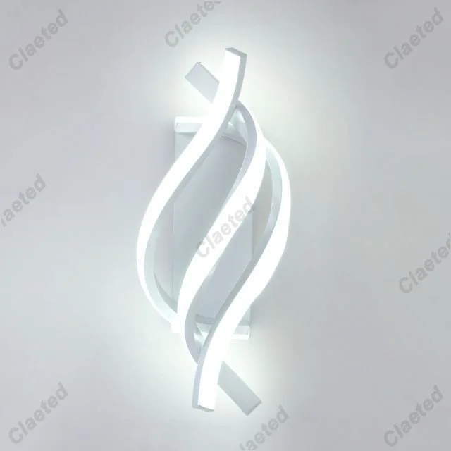 Curved Spiral Design LED Wall Lamp for Bedroom Bedside Corridor Living Room Staircase Corridor Lighting Fixtures