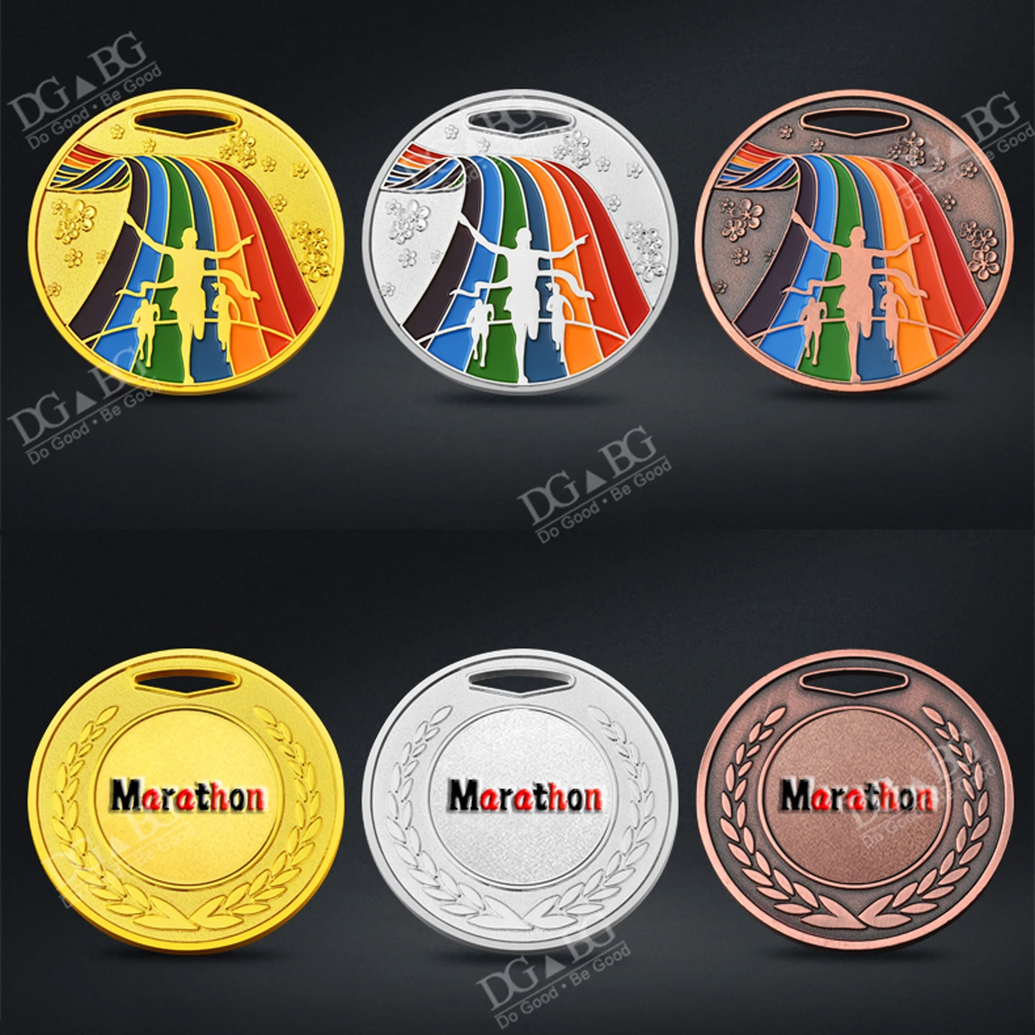 Custom Logo Engravable Marathon Medals with Ribbon – Outdoor Sports Event Competition Prizes & Souvenirs