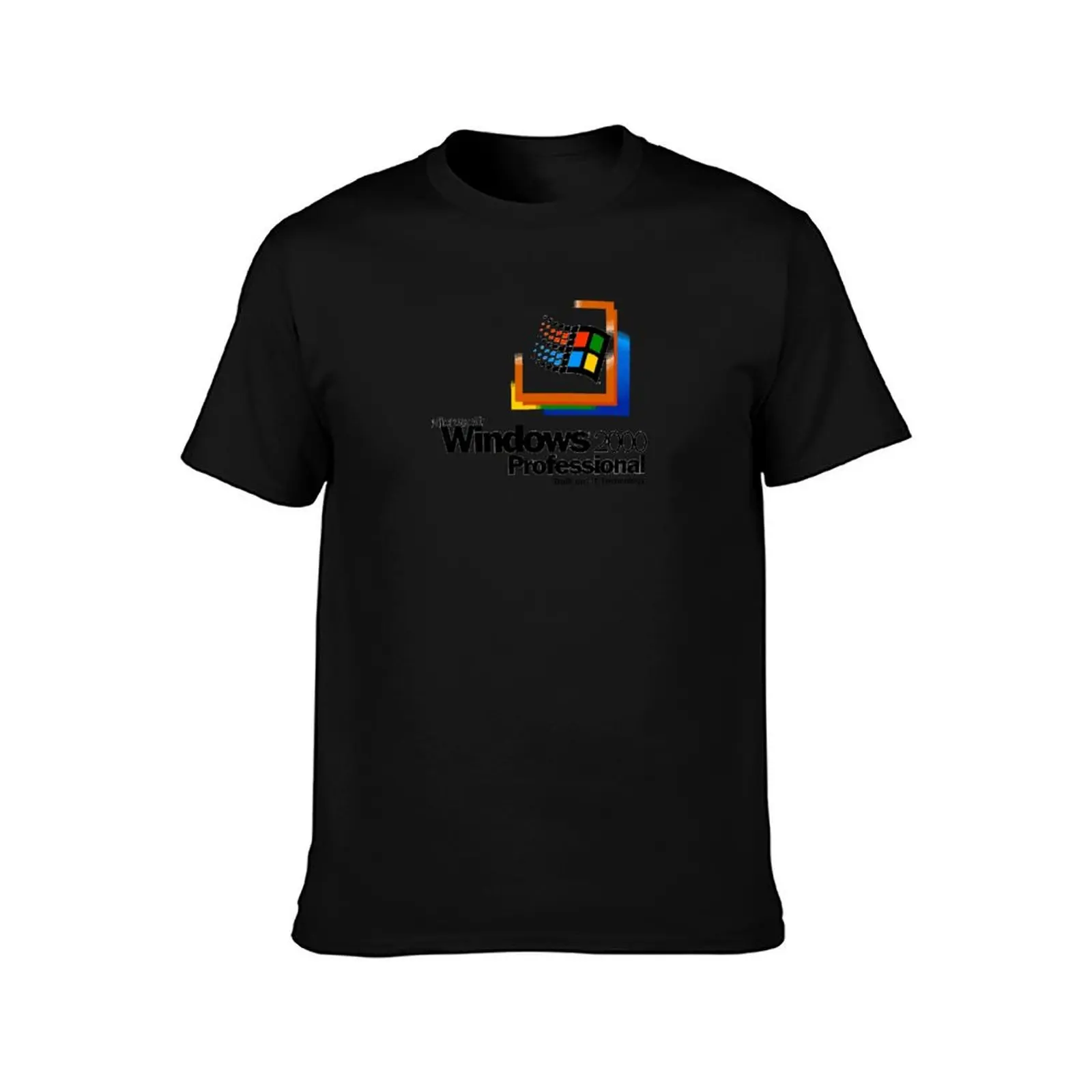 Windows 2000 Startup T-Shirt Basic Solid Color Short Sleeve Cotton Top T-Shirt