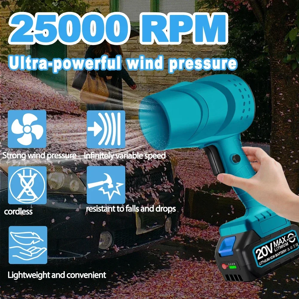 Ventilatore Wireless ad alta potenza ventilatore violento ventola per condotto ad alta velocità continua Mini ventola a getto Turbo portatile per batteria Makita 18V