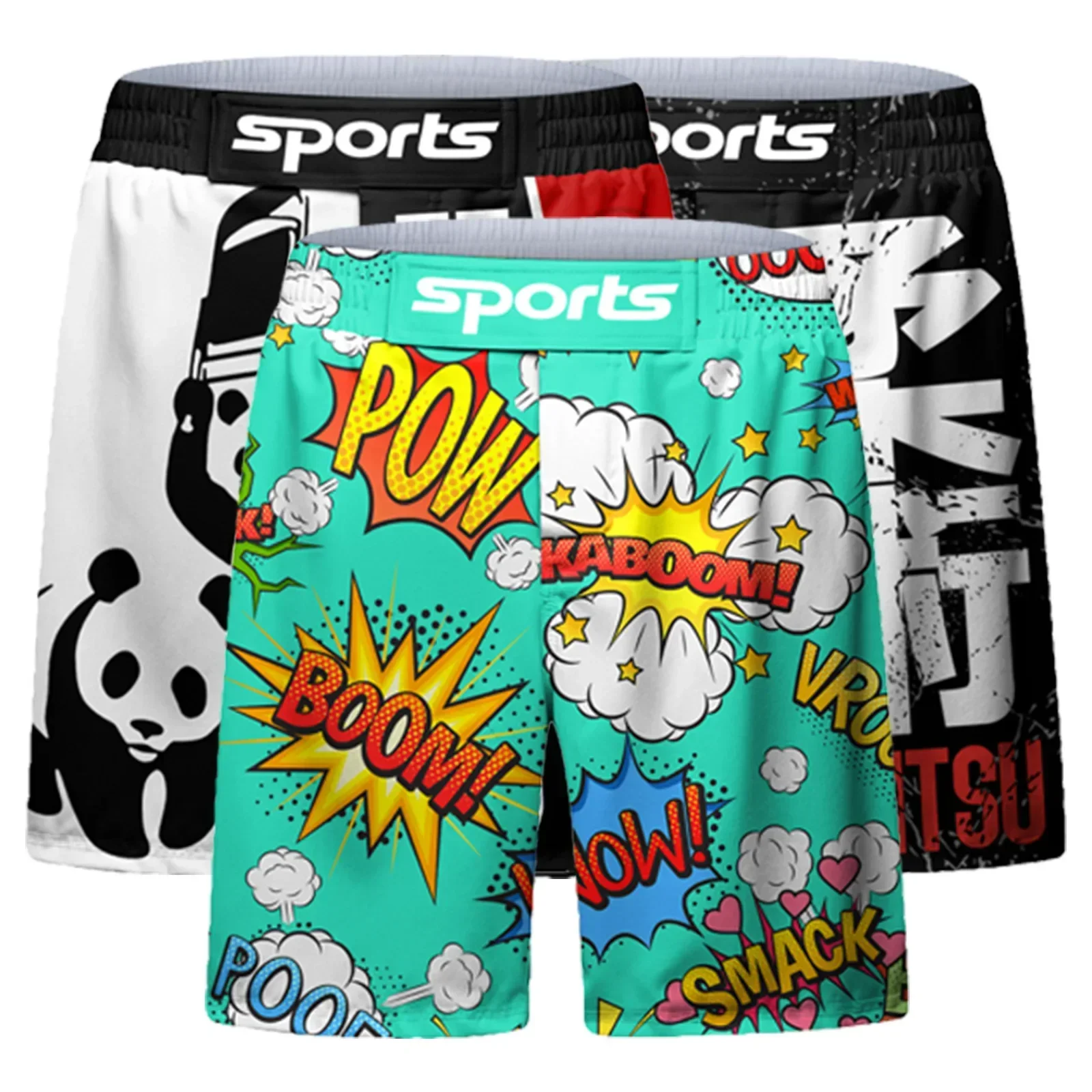 Men's Gym Shorts MMA Muay Thai Short Pants Quick Dry Swimming Beach Sport Trunks Training Fitness Workout Running Boxing Shorts