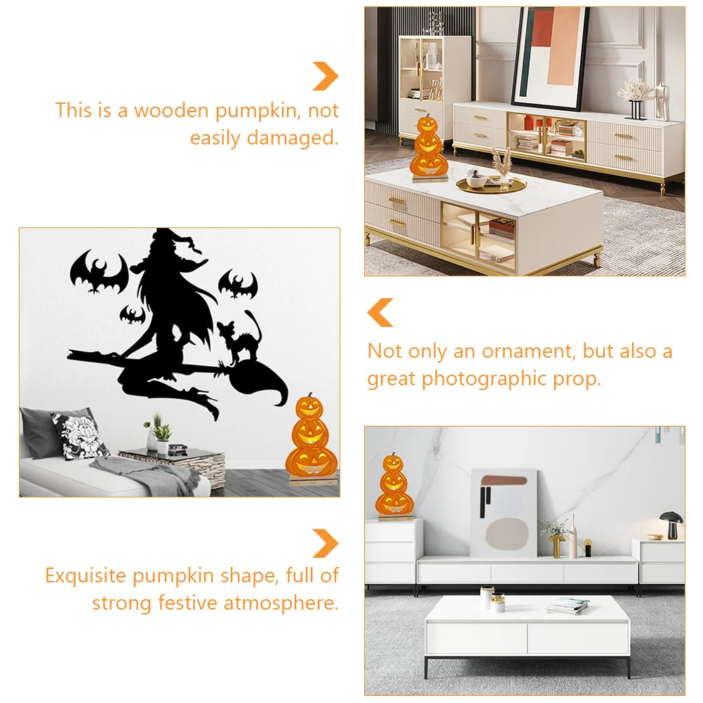 

1Pcs Halloween Pumpkin Adornment Creative Luminous Table Decor No Suitable Party Supplies Halloween Ornament