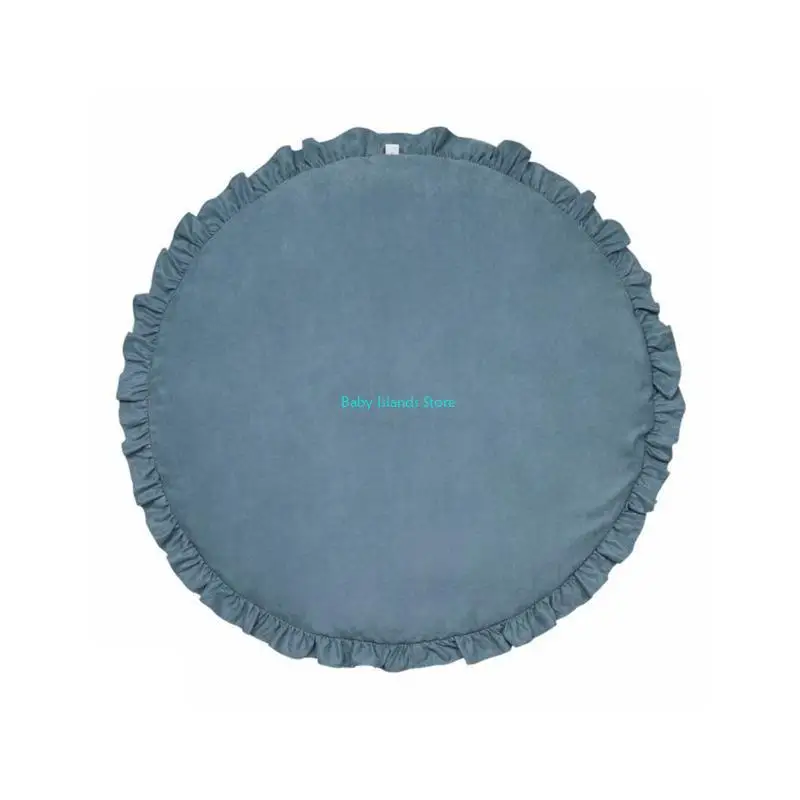 

K92D Baby for Play Mat Lace Solid Color Crawling Mat Kids Room Floor Rug Round Game