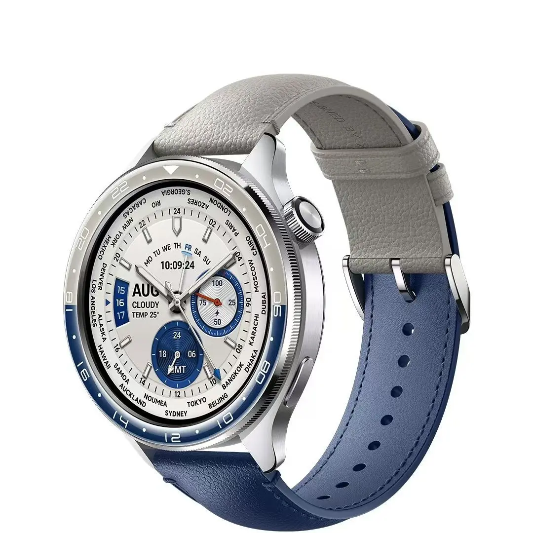 قرص تفعيل تلقائي جديد إطار معدني أزرق رمادي مزدوج لمنطقة زمنية لساعات Xiaomi s4 s3 (غير أصلية) غير متضمنة