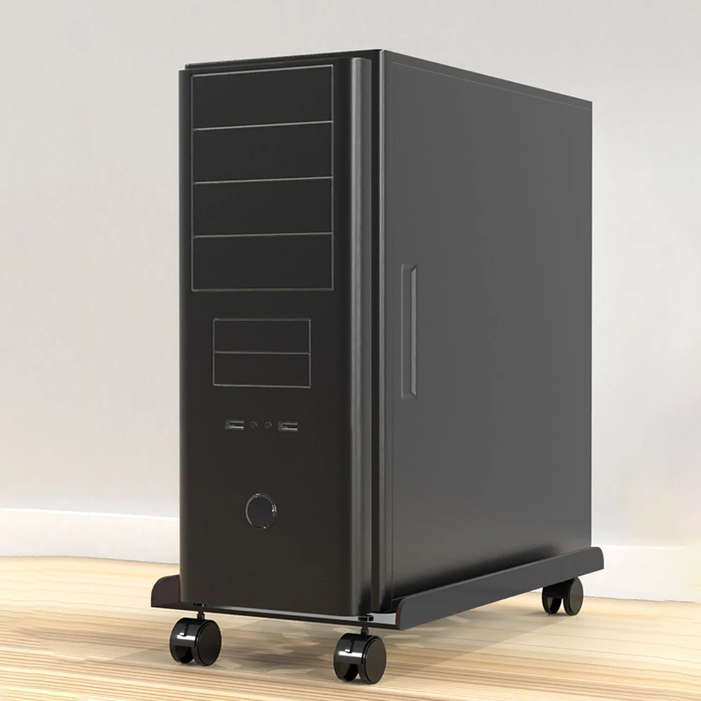 Mobiler CPU-Ständer mit Lenkrollen, verstellbarer, robuster PC-Turmständer, PC-Bodenwagen aus Stahl für die meisten PC-Gaming-Schreibtischzubehörteile