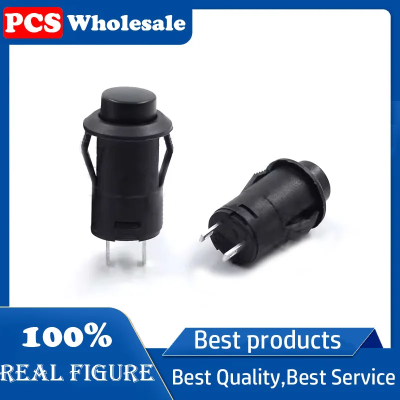 DS-425A-K زر دائري صغير يعمل باللمس مفتاح قفل/إعادة ضبط ذاتي مع كاسيت أسود 1.5A125V