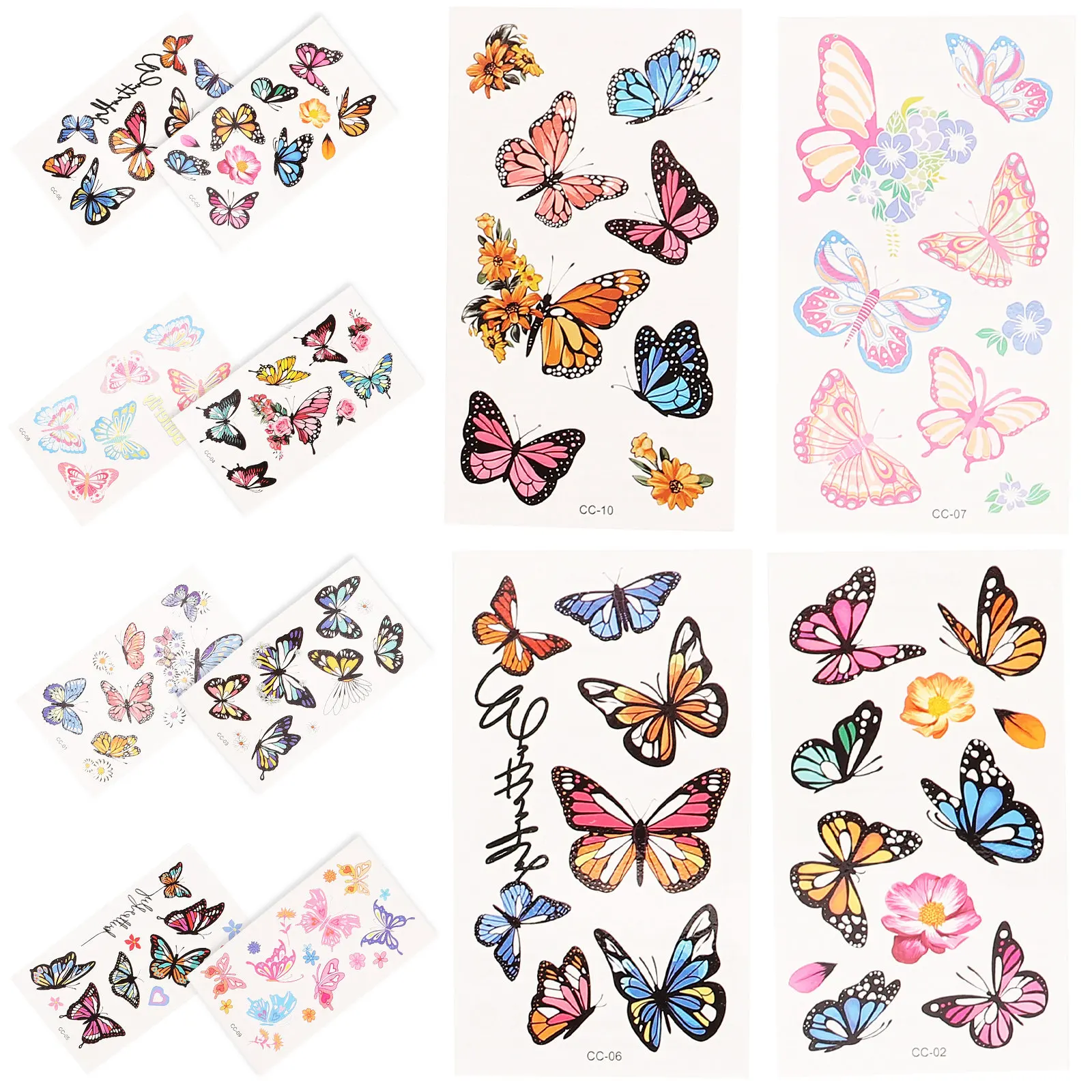 

10 Sheets Butterfly Temporary Tattoos Cute Stickers Waterproof Body Fashion Temporary Tattoos Makeup