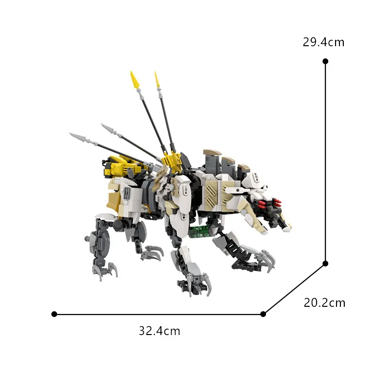 MOC Prehistoric Beast Building Bricks Model – Giant Tusked Creature Display Model, Holiday Gift for Kids