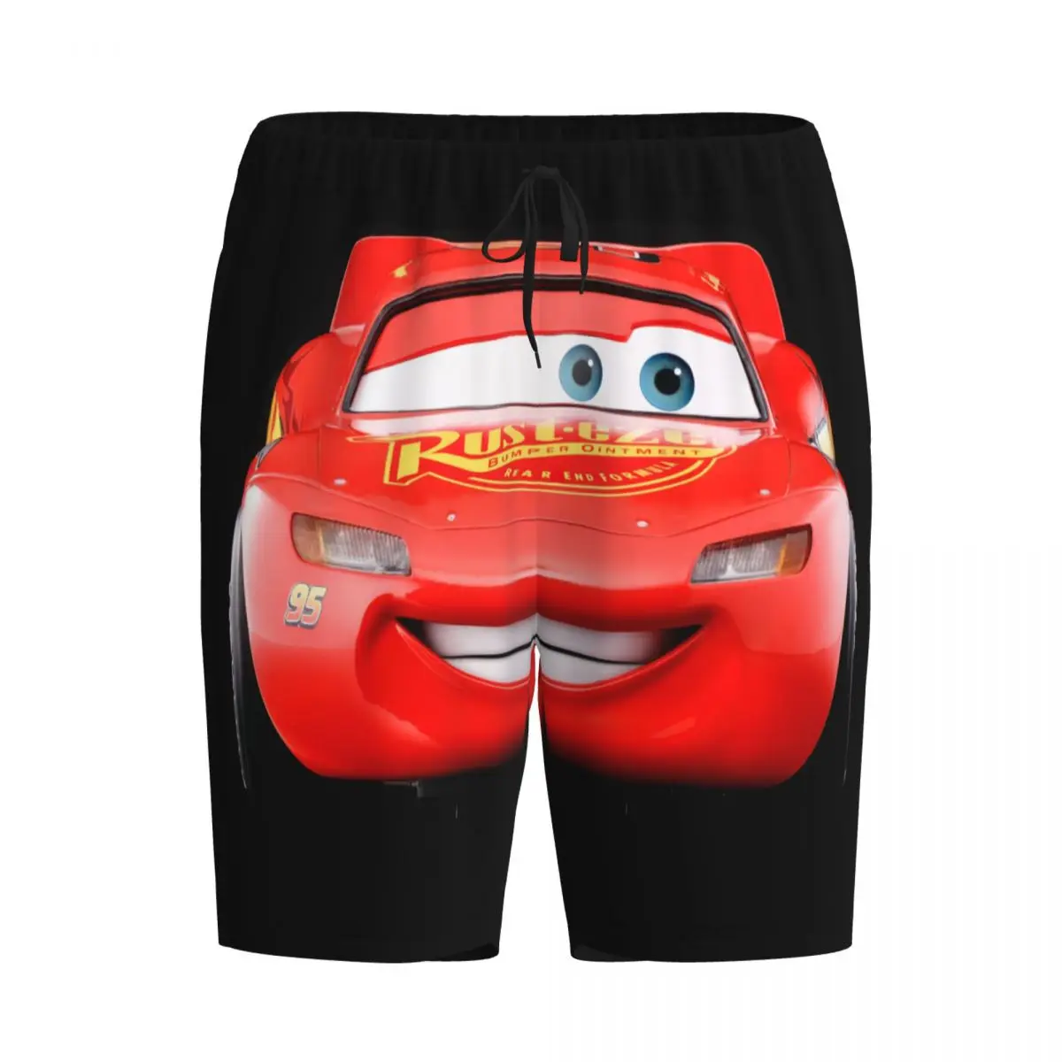 Pantalones cortos de pijama de dibujos animados Mcqueen para hombre, ropa de dormir con cordón, con bolsillos