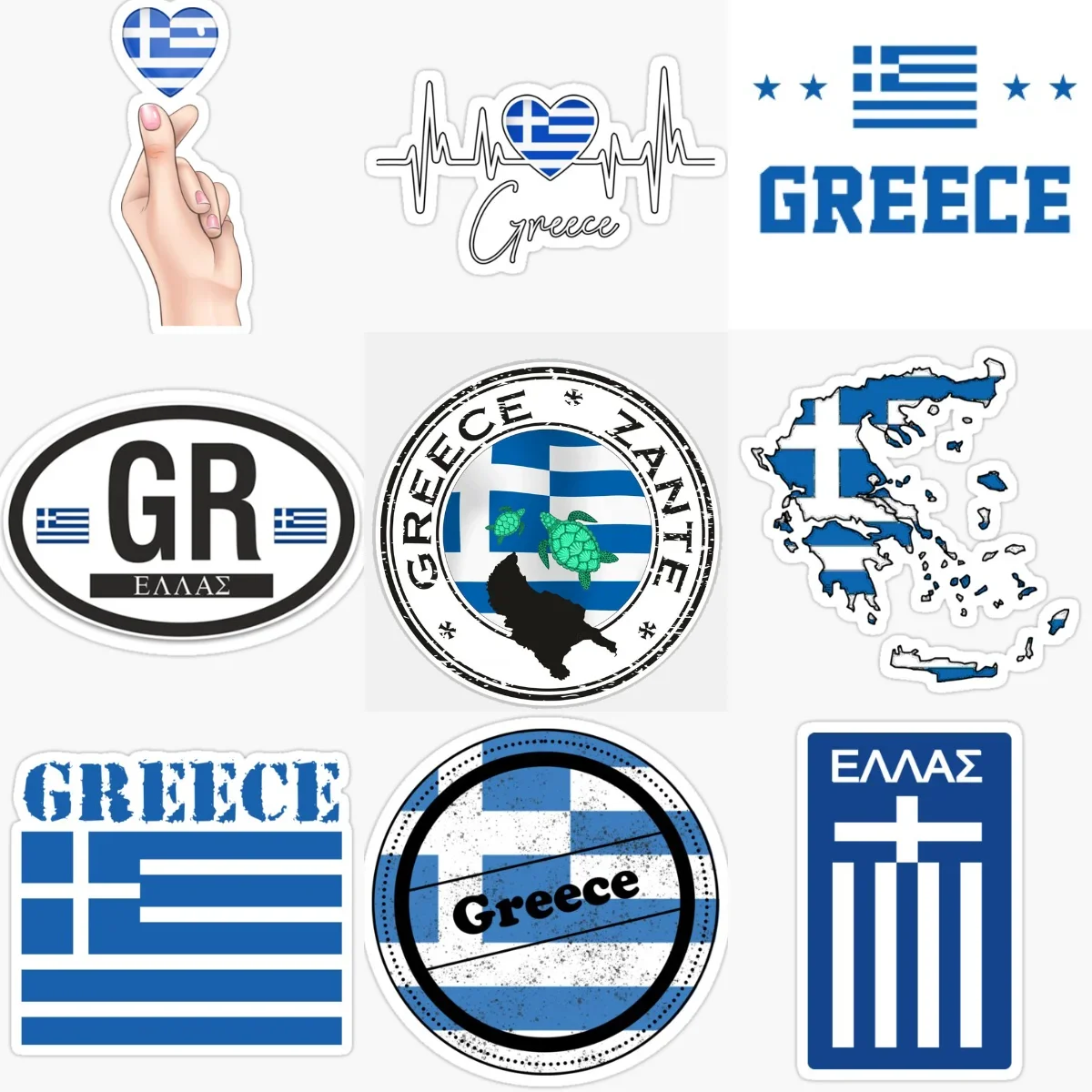 

GR Greece Flag Map Creative PVC Car Stickers for Car Bicycle Motorcycle Van Fridge Helmet Window Wall Decoration Accessories
