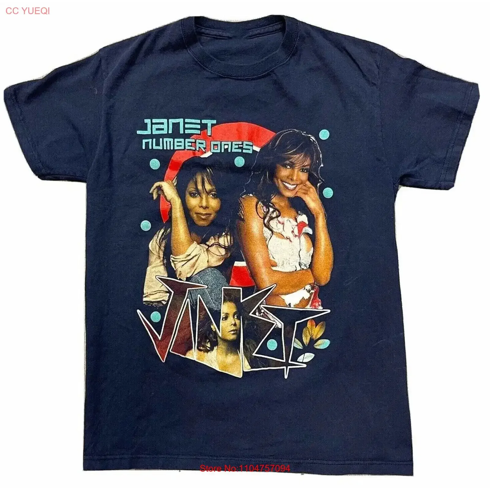 Janet Jackson Up Close And Personal Fans S 234Xl NAvy T Shirt A583 vintage Washed Top For Everyday Wear Stylish Slightly Casual