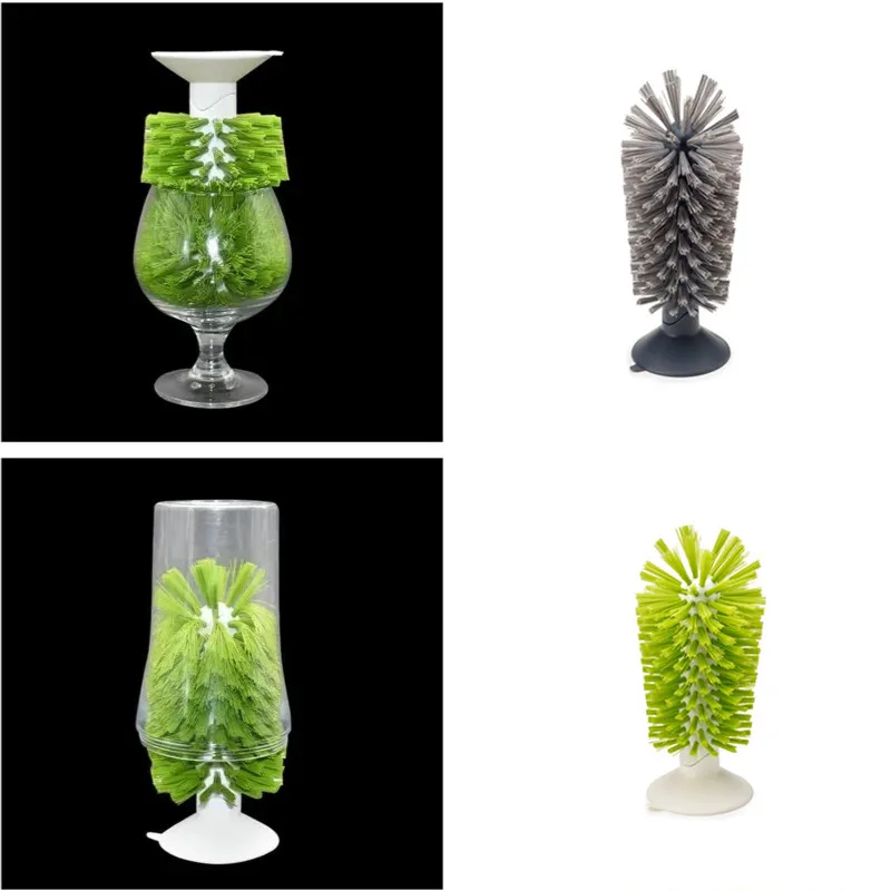 1PCS Küche Waschbecken Tasse Pinsel Saugnapf Wäscher Reinigung Werkzeuge Grün Vertikale Küche Zubehör Flaschen Pinsel Multifunktionale
