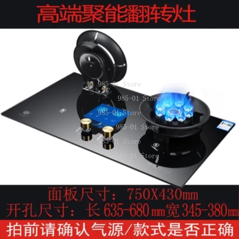 Household Embedded Dual Gas Stove, Tabletop Liquefied Natural Gas Double Furnace with Energy-saving Fierce Fire