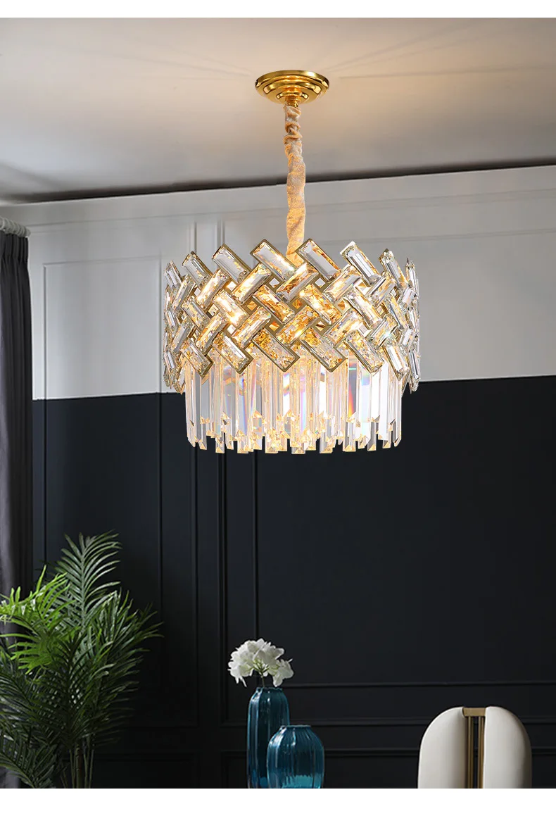 Plafonnier LED suspendu en cristal K9, design moderne, éclairage d'intérieur, luminaire décoratif de plafond, idéal pour un salon ou une salle à manger, haut de gamme