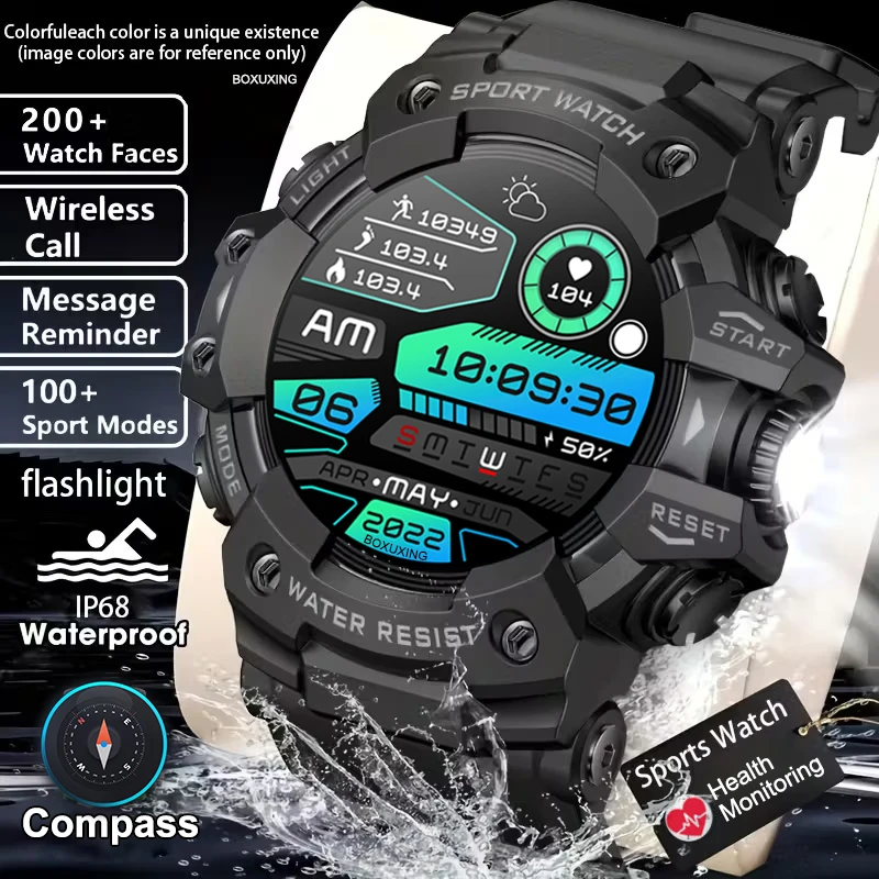 

New Military Outdoor Smart Watch Men 100+Sports Fitness Compass Heart Rate Bluetooth Call IP68 Waterproof T-REX 3 Smartwatch Men