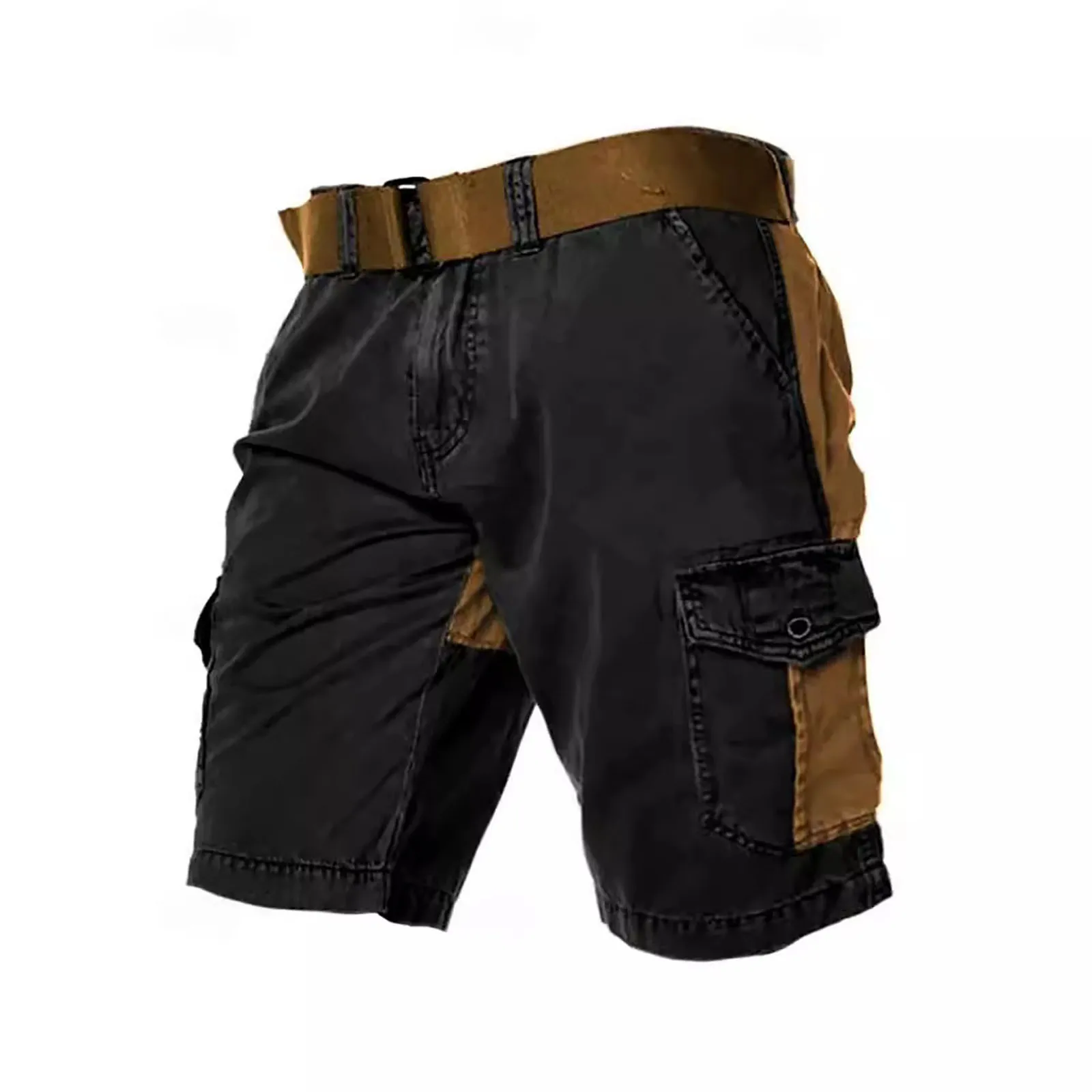 Men'S Casual Work Shorts Work Shorts Fashion Slim Five Pants Beach Shorts Men'S Color Blocking Shorts Indoor House